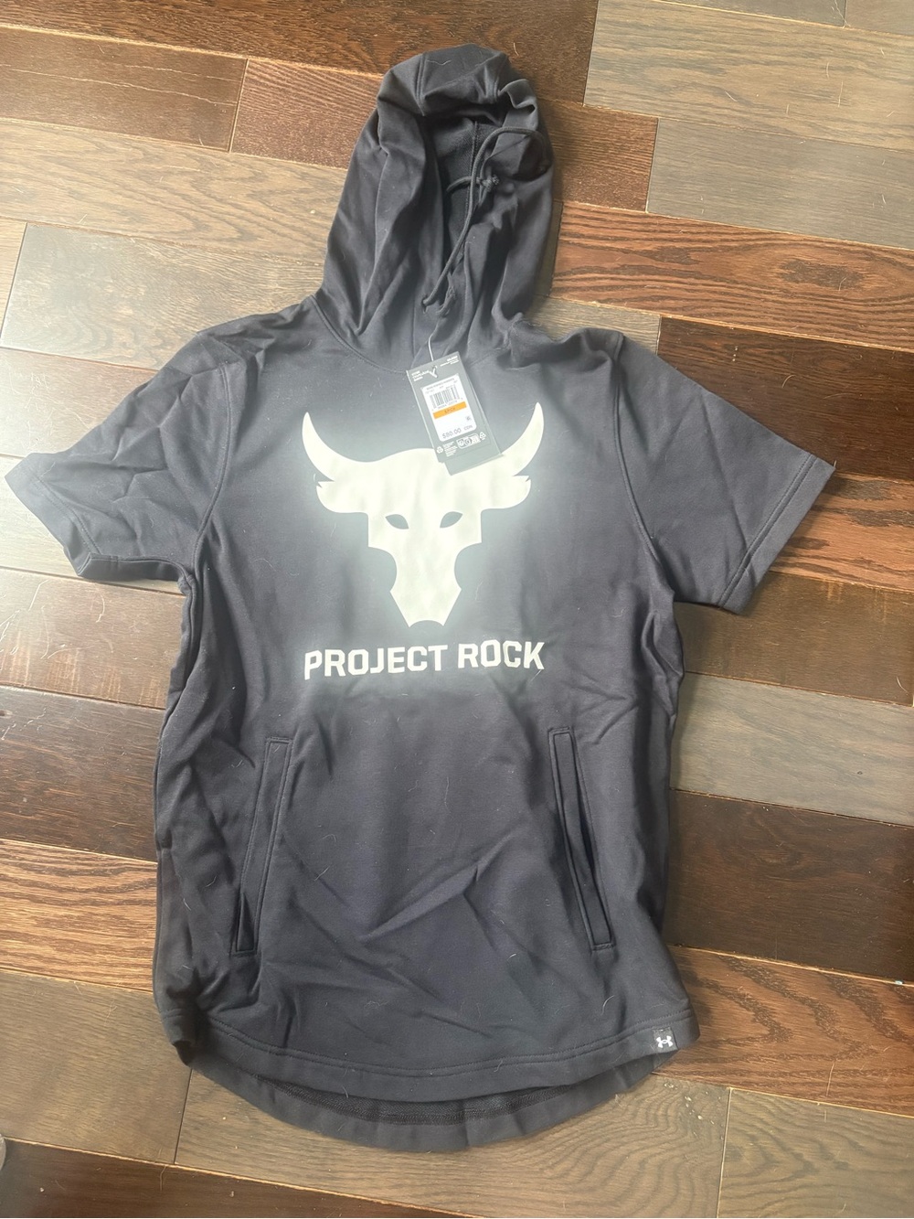 Under Armour Project Rock Black Short Sleeve Hoodie